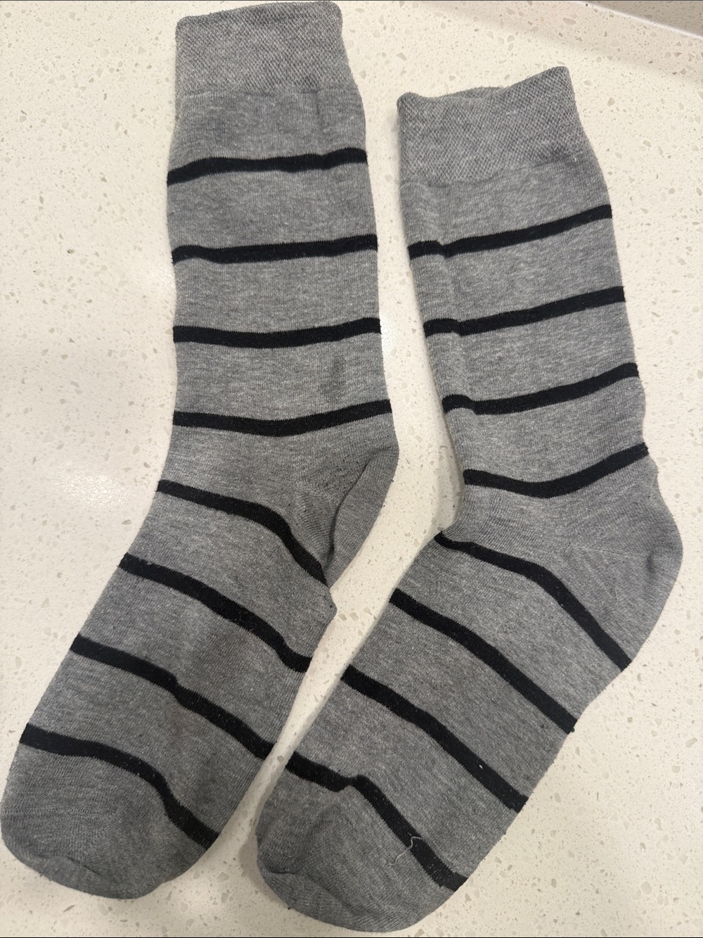 Men's GAP Grey Crew Socks with Black Stripes